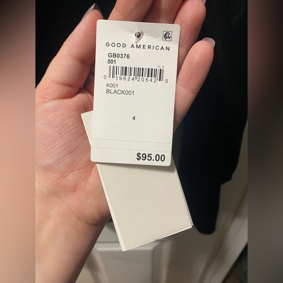 NWT Good American Black Velvet Bodysuit - Picture 4 of 5